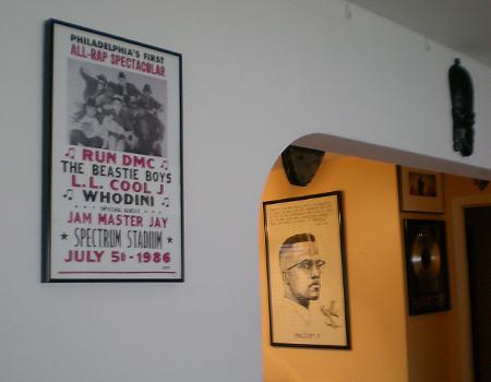 A poster of Malcolm X, displayed in the home of rapper Chuck D. A poster of Malcolm X, displayed in the home of rapper Chuck D.